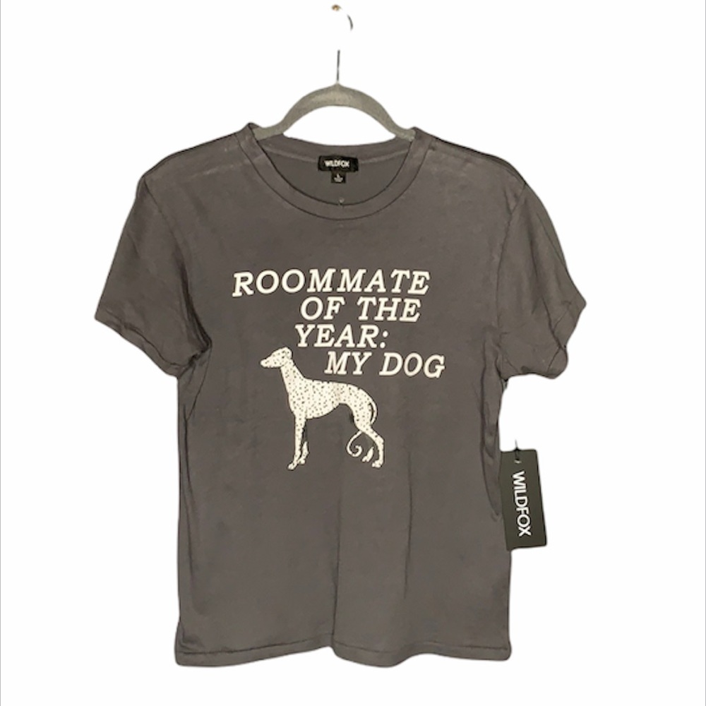 Wildfox Roommate Of The Year: My Dog Grey Tee L